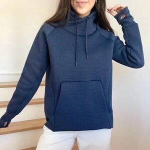 Athleta Navy Blue Quilted Hoodie Pullover Jacket size XS